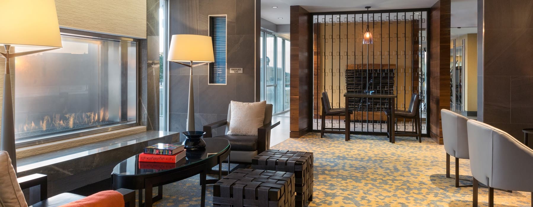 room with chairs and desk