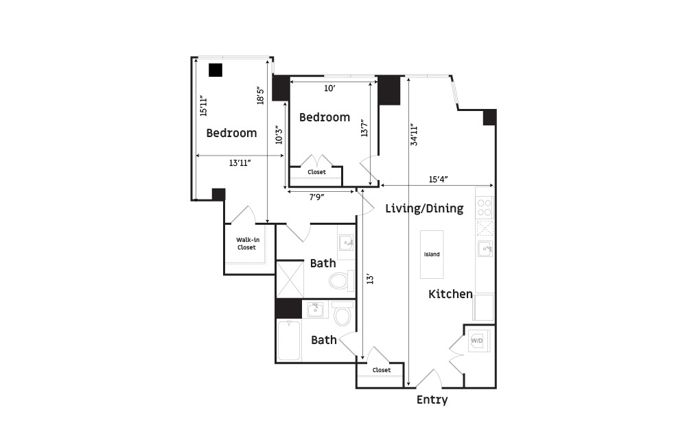 B4.1 floorplan for Serenity Apartments